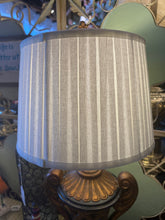 Brown Lamp w/ Striped Shade