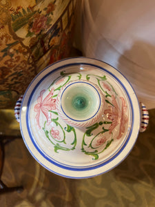 Hand Painted Italian Dish With Lid (Crack on Lid)