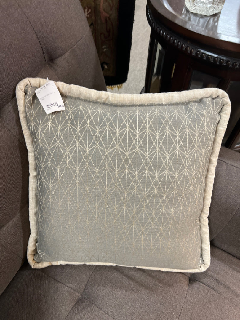 Grey and Silver Throw Pillow