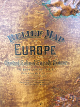 Central School House Relief Map Of Europe 1899 33"X48"