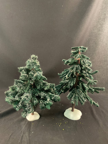 Dept 56 Village Hemlock Trees Set of 2