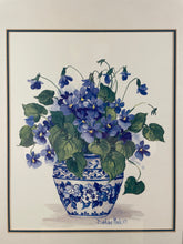 Barbara Mock Blue Potted Flowers Print