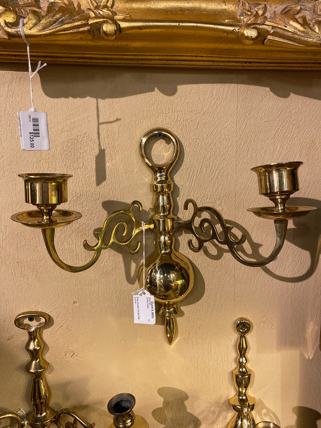 Brass Double Candle Wall Sconce