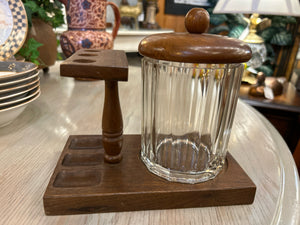 Vintage Decatur Pipe Caddy with Glass Jar