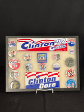 Set of 16 Bill Clinton Pins With 2 Stickers