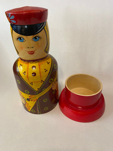 Hand Painted Russian Bottle Cover Doll