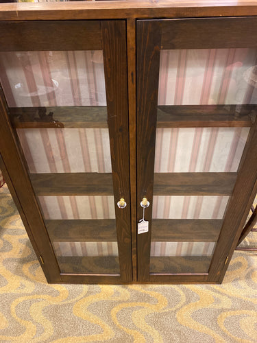 Shallow Wood Display Case w/ Shelves