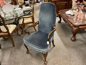 Vintage Blue Velvet Arm Chair