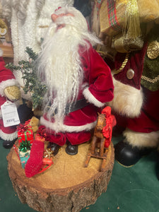 Santa On Wood Base