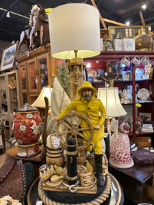 Large Aptis Bros Nautical Chalkware Lamp
