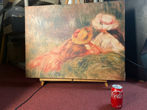 Woman in field print on canvas