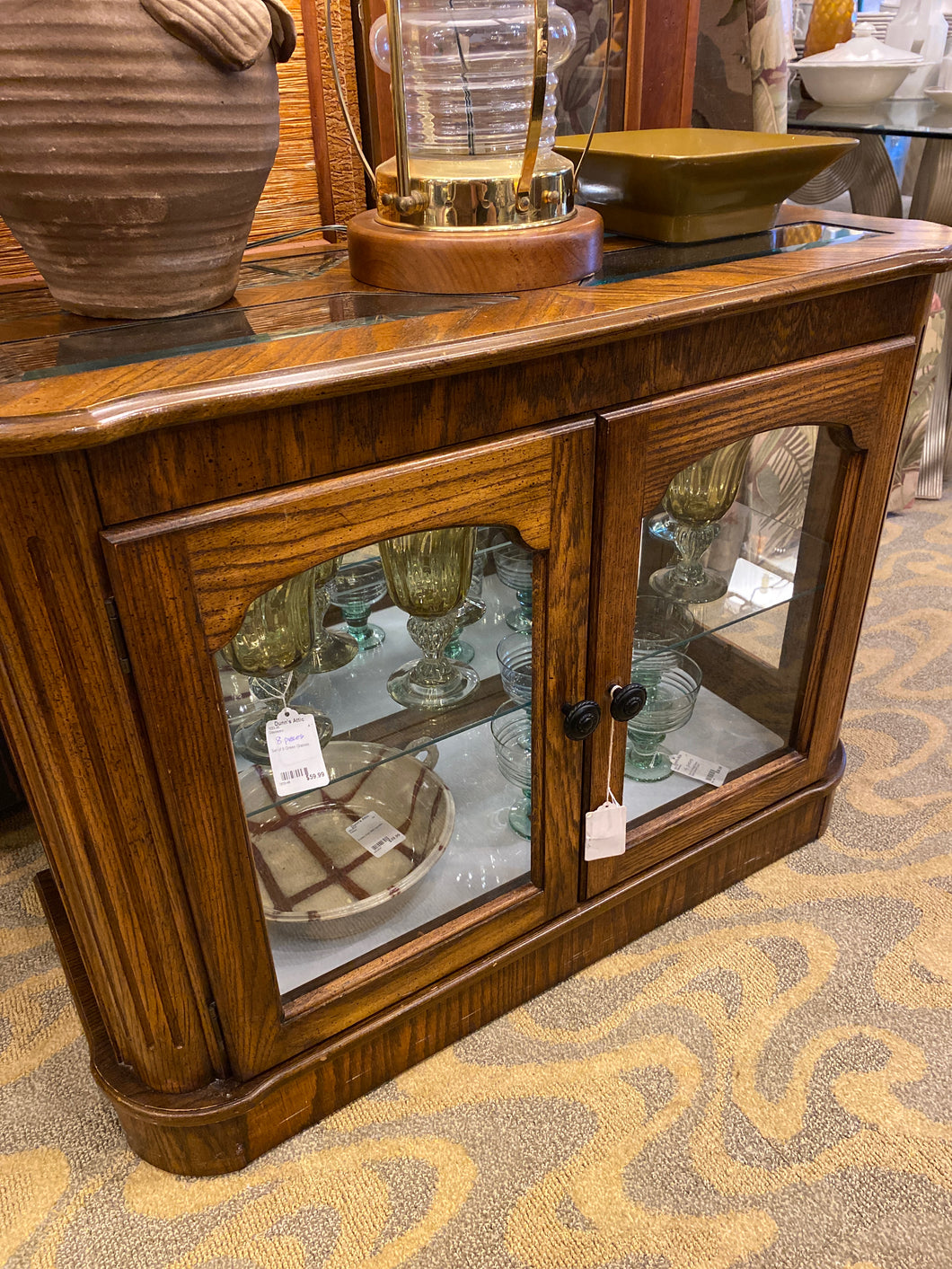 Display Cabinet With Glass Inserts