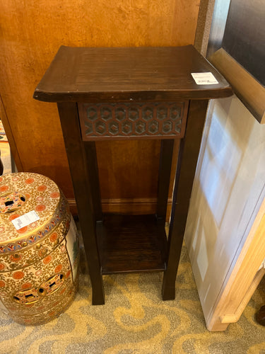 Asian Wood Plant Stand with Drawers