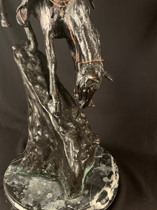 Frederic Remington "Mountain Man" Bronze Casting w/ Marble Base