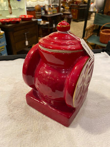 Coffee Grinder-Inspired Cookie Jar (Red)