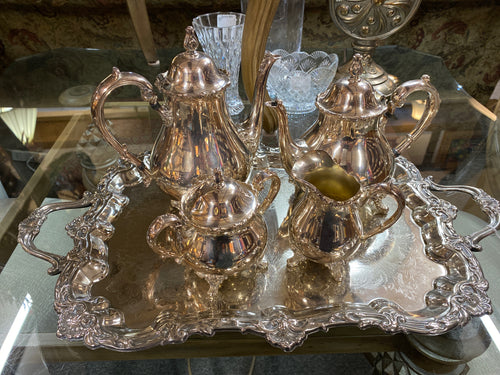 4pc Silver Plate American Rose Tea/Coffee Service