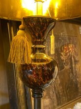 Floor Lamp With Black and Gold Shade