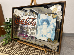 Vintage Coca Cola Relieves Fatigue Framed Advertising Mirror