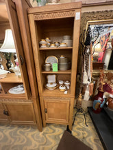 Narrow Wood Bookcase w/ Cabinet