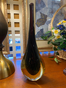Signed Luigi Onesto Italian Murano Glass Vase 1970's
