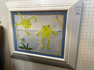 2 Frogs Canvas Framed Print