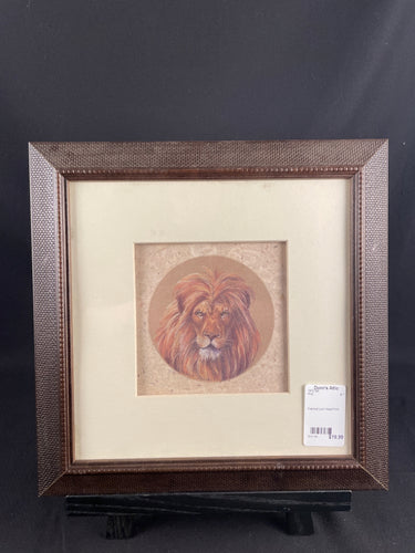 Framed Lion Head Print