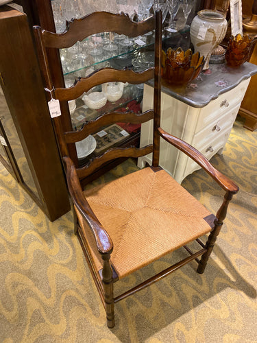 Antique Ladder back Chair With Rush Seat