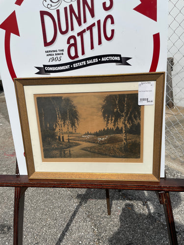 Gold Framed River Scene Print