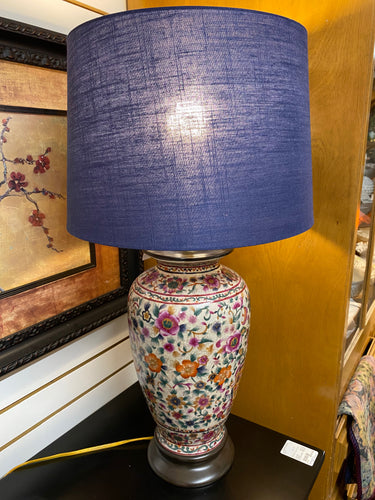 Asian Lamp With Blue Shade