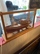 Hand Made Fishing Boat in Glass Case