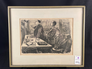 William Sharp Signed original Lithograph "With Your Honor's Permission"