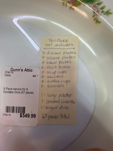 8 Piece service for 8 Noritake china (67 pieces total)