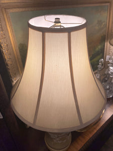 Tan Floral Print Lamp