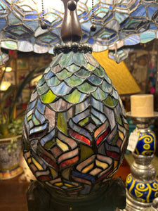 Meyada Tiffany Feather Peacock Table Lamp