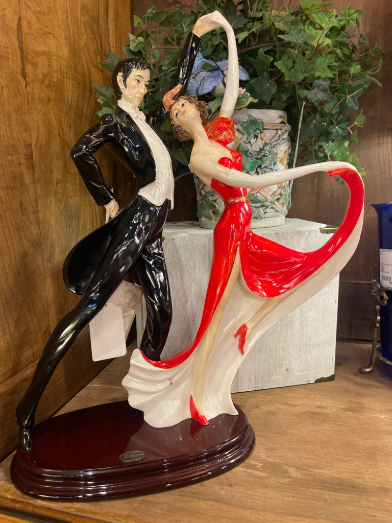 A. Santini Italian Sculpture Art Deco Tango Dancing Couple
