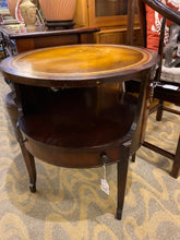 LEather Top Drum Table