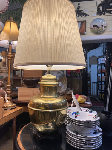 Brass Lamp w/ Pleated Shade