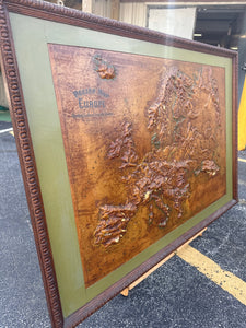 Central School House Relief Map Of Europe 1899 33"X48"