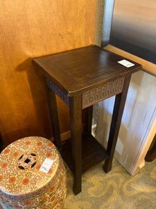 Asian Wood Plant Stand with Drawers