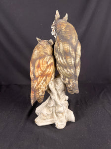 Italian Porcelain Owls Statue