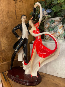 A. Santini Italian Sculpture Art Deco Tango Dancing Couple