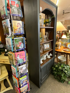 Grey & Brown Wood Bookshelf w/ Cabinet