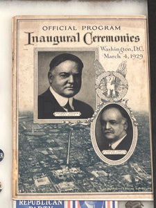 Herbert Hoover Inaugural Program Invite With Pins