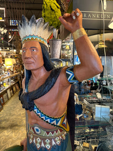 Hand Carved Solid Wood Cigar Store Indian