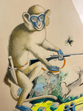 Original Framed Monkey Drawing