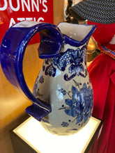 Blue Floral Signed Mexican Pitcher