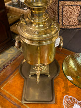 Antique Brass Coffee Urn With Tray