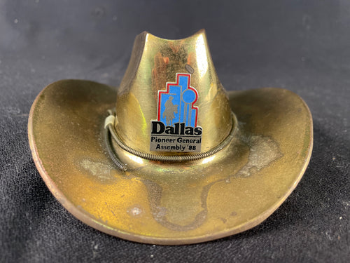 Vintage Brass Pioneer General Assembly Cowboy Hat