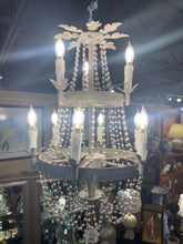 2 Tier Metal Wash Chandelier with Beads