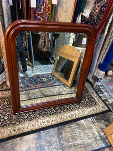 Wood-Framed Bevelled Mirror